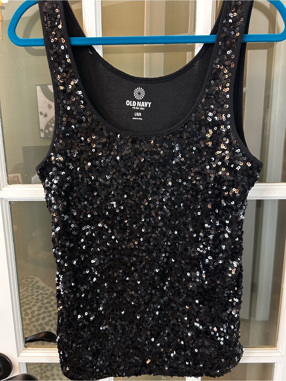 Old Navy Black Sequin Tank Top